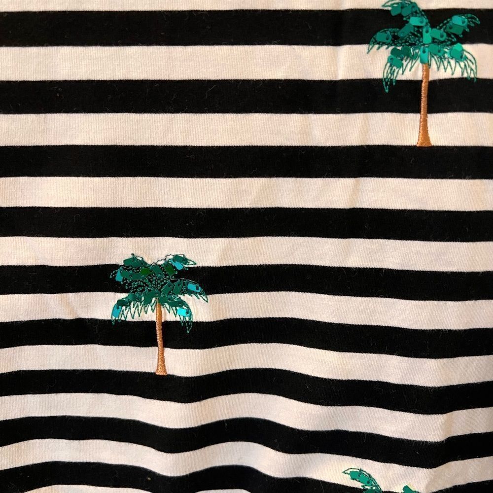 a new day // Palm Tree Embroidered Striped Boatneck Tee - Picture 2 of 5